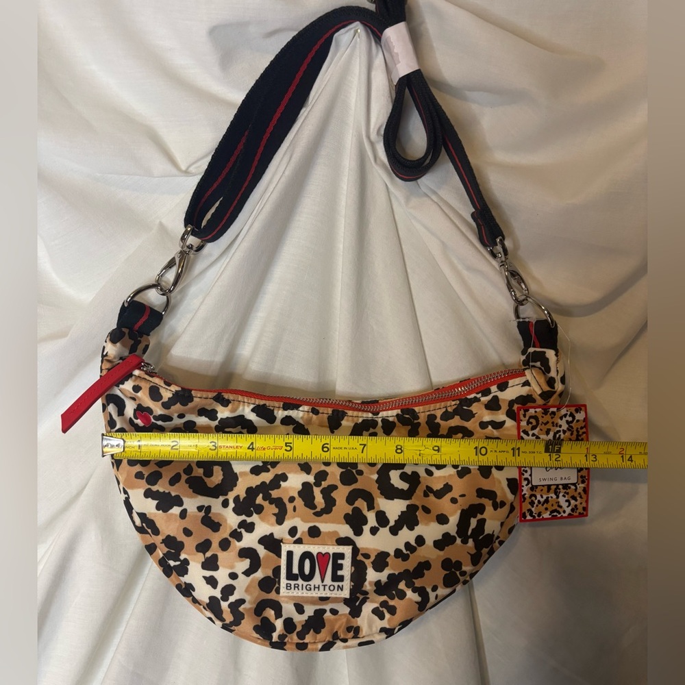 Brighton Spotted Love Swing Bag Leopard Print /W/ Red Accents & Silver Hdwr NEW - Picture 10 of 13